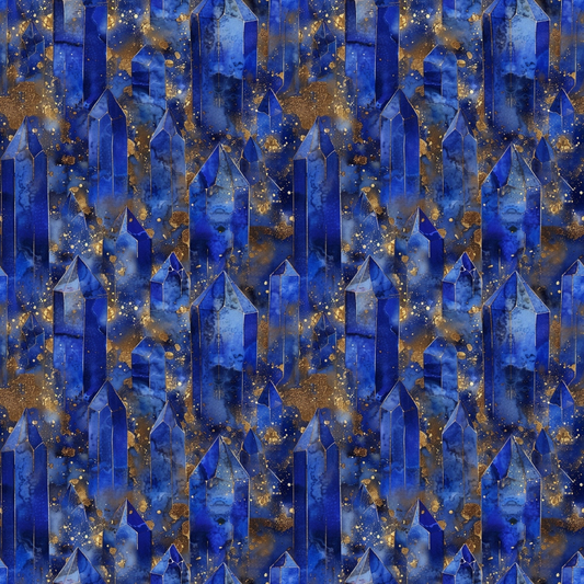 Lapis Lazuli Gemstones Pattern 2 Quilting Cotton Fabric