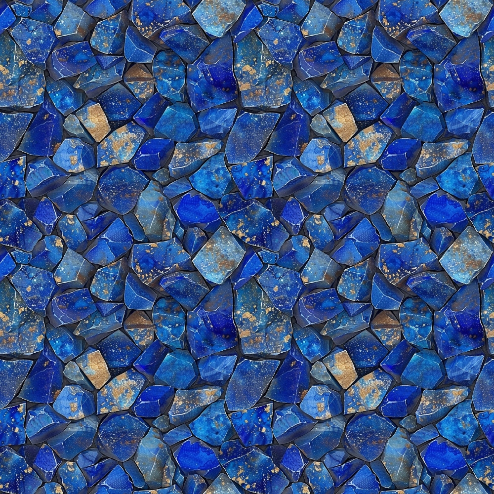 Pattern of blue and brown irregular stone tiles with varied shapes and sizes, creating a mosaic-like texture.