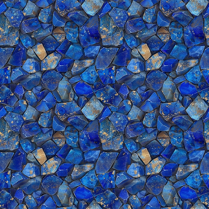 Pattern of blue and brown irregular stone tiles with varied shapes and sizes, creating a mosaic-like texture.