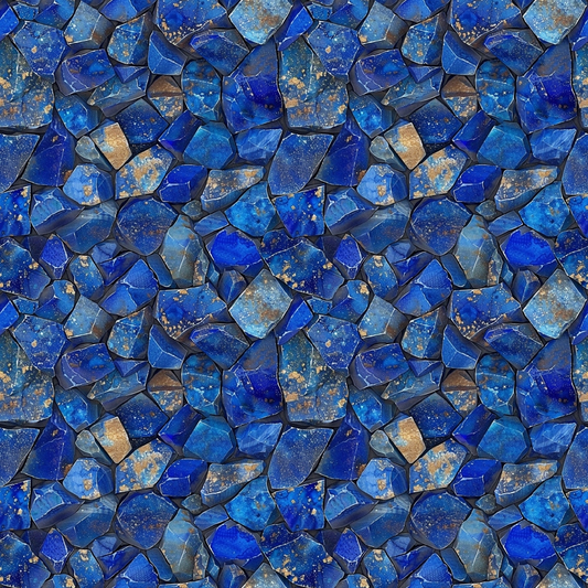 Pattern of blue and brown irregular stone tiles with varied shapes and sizes, creating a mosaic-like texture.