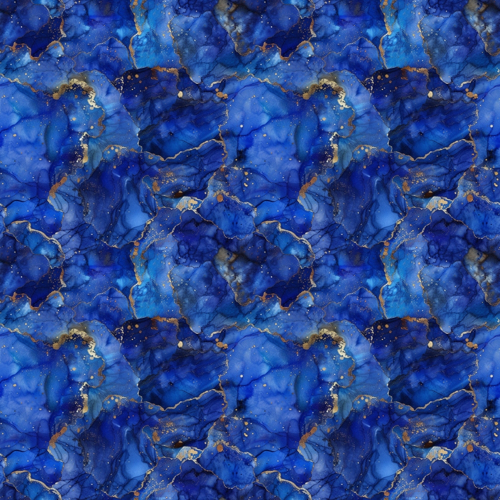 Abstract pattern with swirling blue and gold tones resembling marble or water.