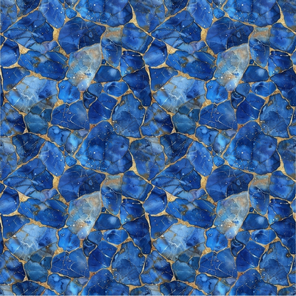 Pattern of irregularly shaped blue stones with gold veins forming a geometric, mosaic-like design.