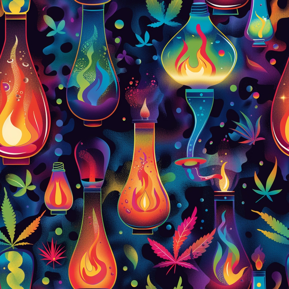 Lava Lamp Cannabis Pattern 1 Quilting Cotton Fabric