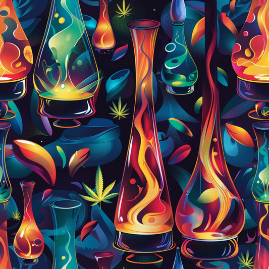 Lava Lamp Cannabis Pattern 10 Quilting Cotton Fabric