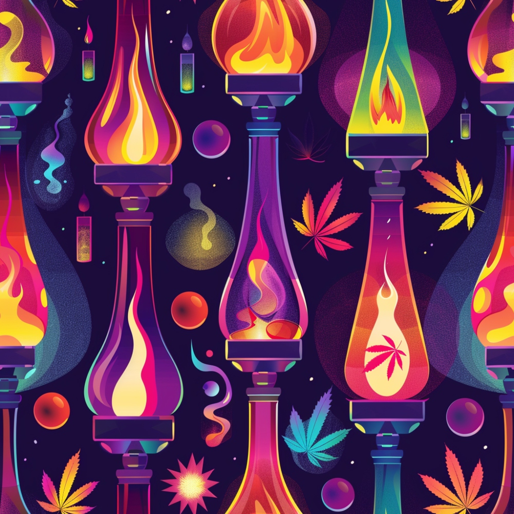 Lava Lamp Cannabis Pattern 12 Quilting Cotton Fabric