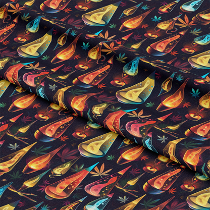 Lava Lamp Cannabis Pattern 13 Quilting Cotton Fabric