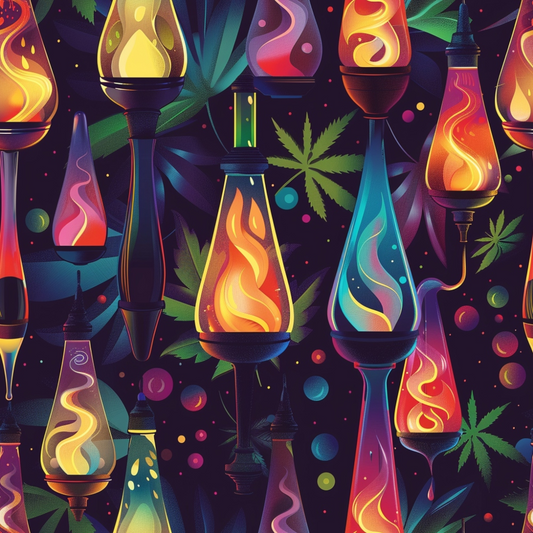 Lava Lamp Cannabis Pattern 14 Quilting Cotton Fabric