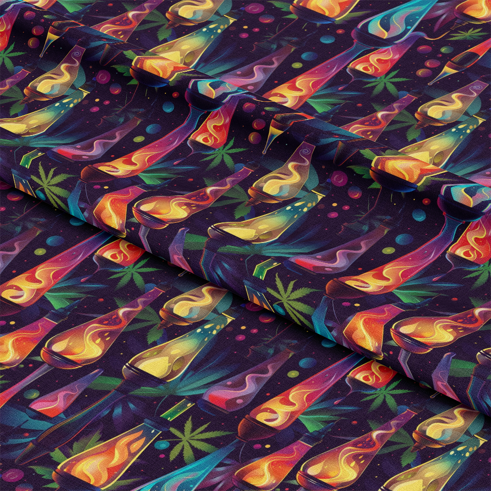 Lava Lamp Cannabis Pattern 14 Quilting Cotton Fabric