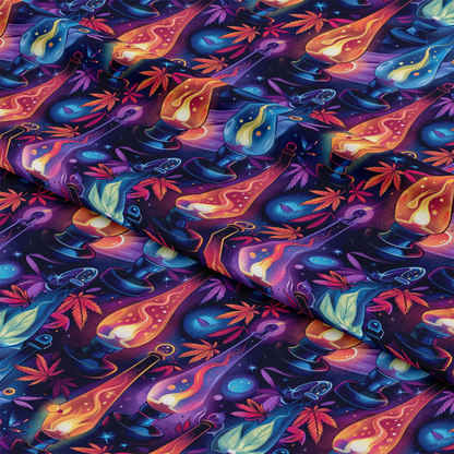 Lava Lamp Cannabis Pattern 15 Quilting Cotton Fabric