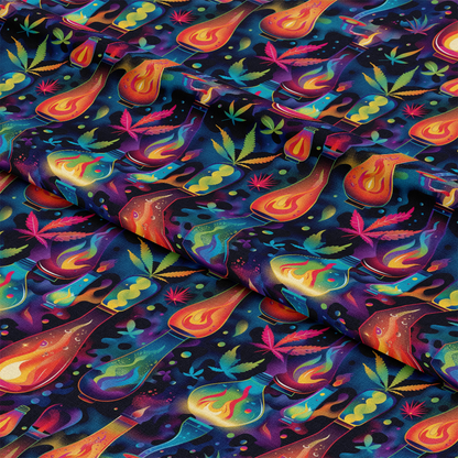 Lava Lamp Cannabis Pattern 1 Quilting Cotton Fabric