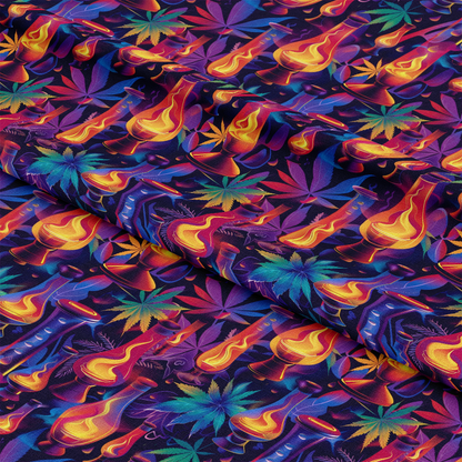 Lava Lamp Cannabis Pattern 2 Quilting Cotton Fabric