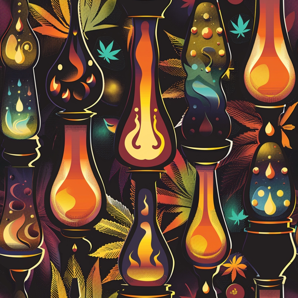 Lava Lamp Cannabis Pattern 3 Quilting Cotton Fabric