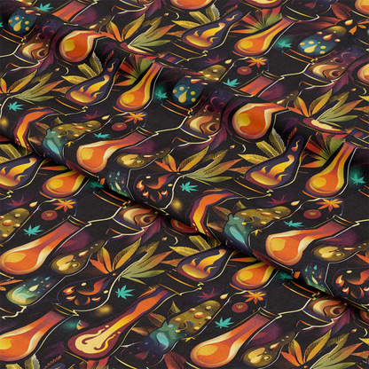 Lava Lamp Cannabis Pattern 3 Quilting Cotton Fabric