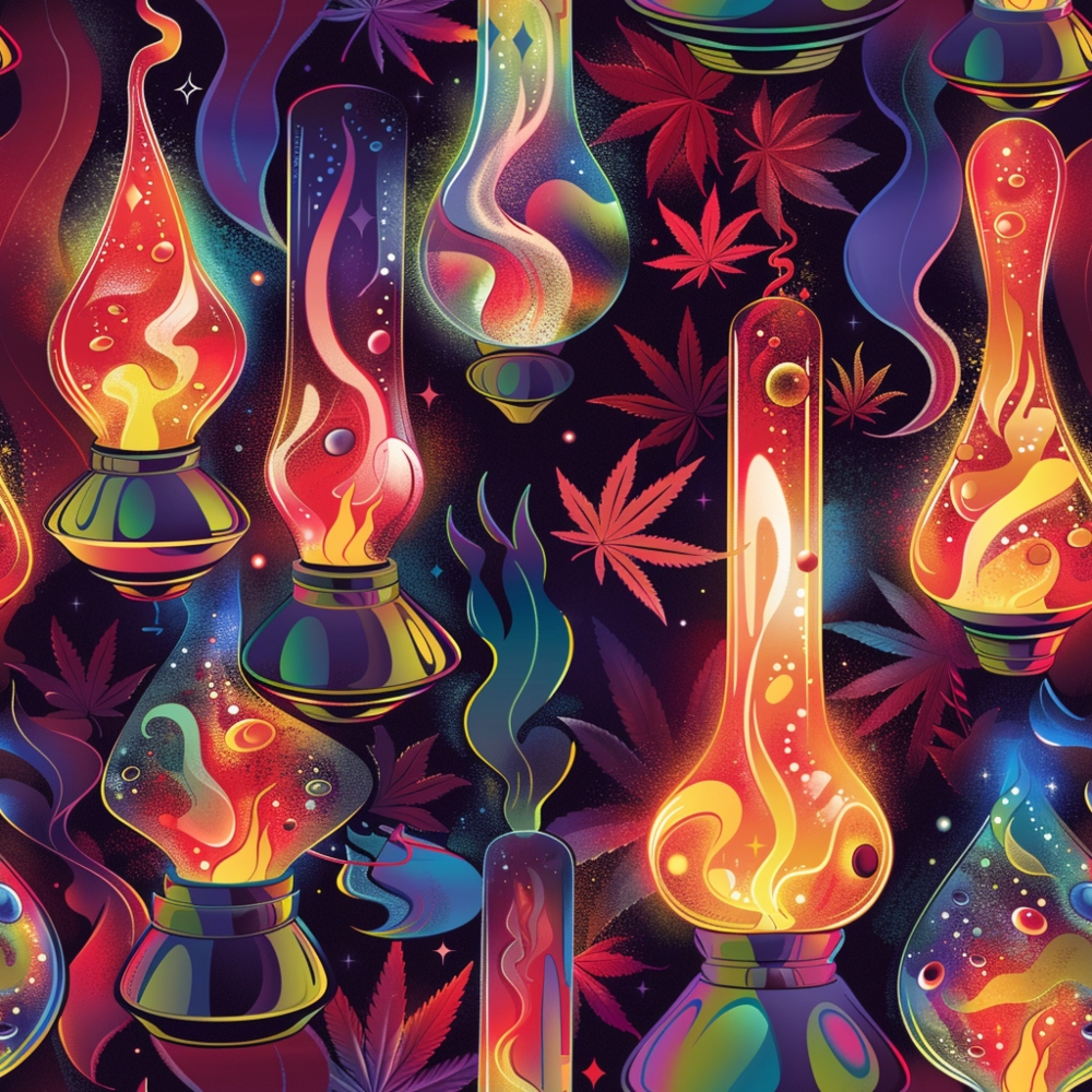 Lava Lamp Cannabis Pattern 5 Quilting Cotton Fabric