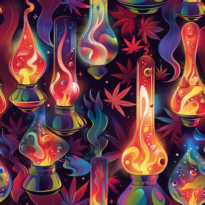 Lava Lamp Cannabis Pattern 5 Quilting Cotton Fabric