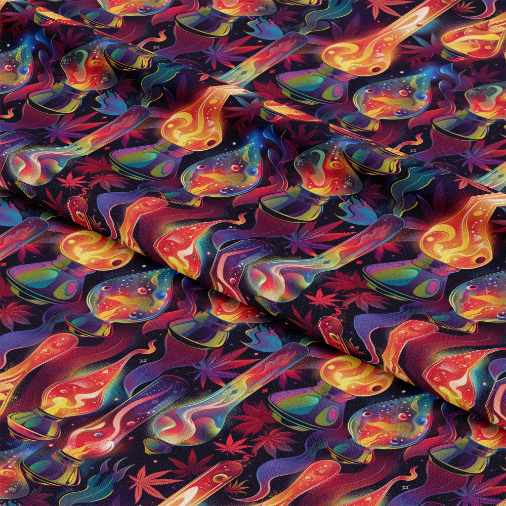 Lava Lamp Cannabis Pattern 5 Quilting Cotton Fabric