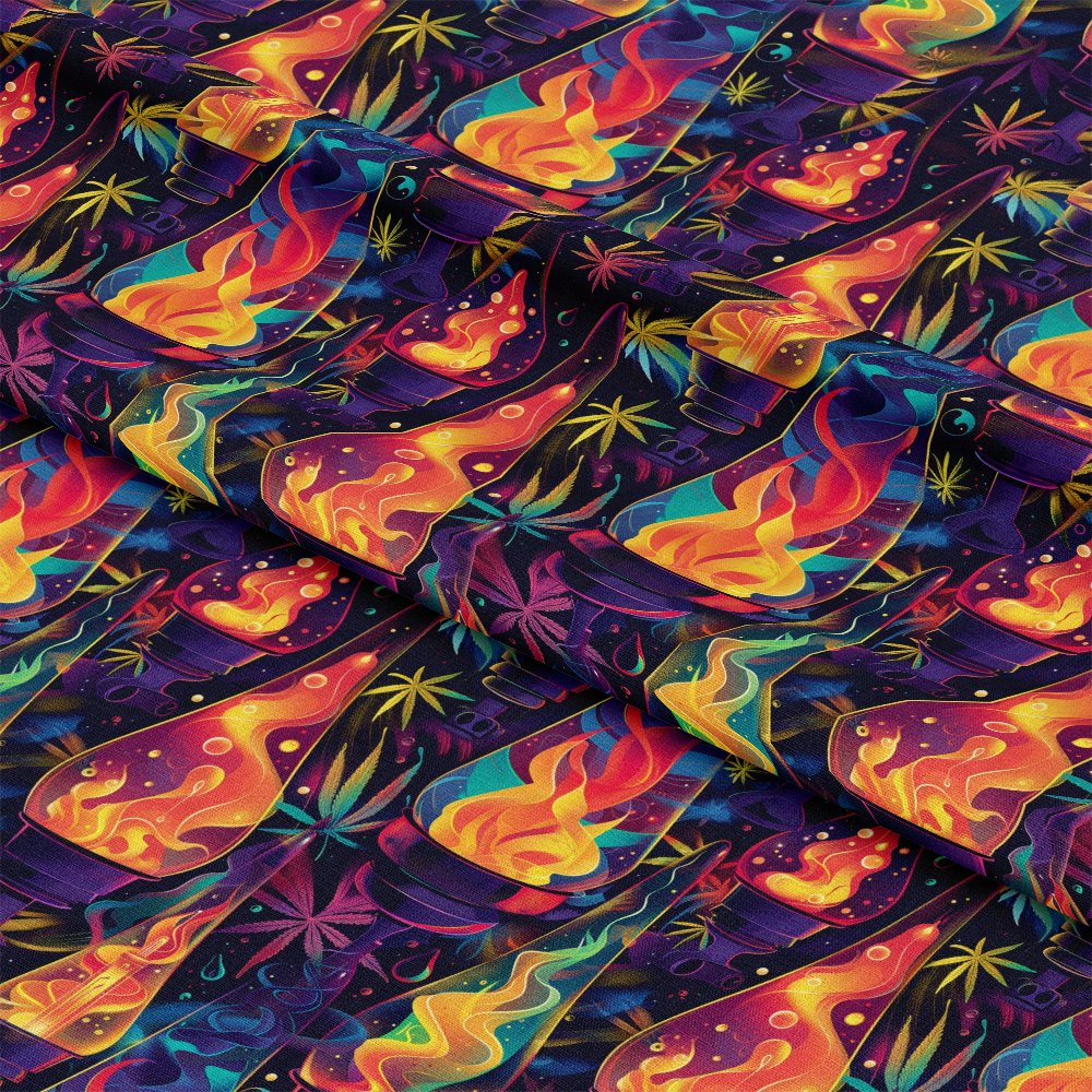 Lava Lamp Cannabis Pattern 6 Quilting Cotton Fabric