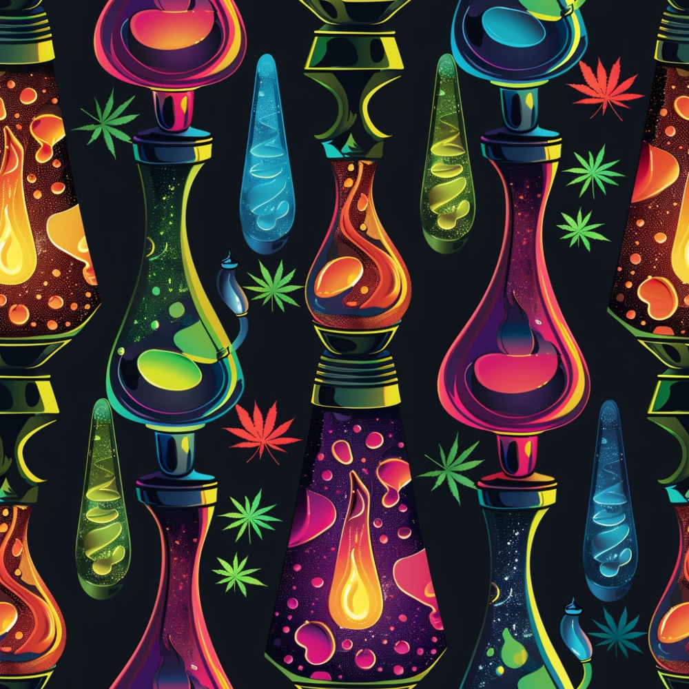 Lava Lamp Cannabis Pattern 7 Quilting Cotton Fabric