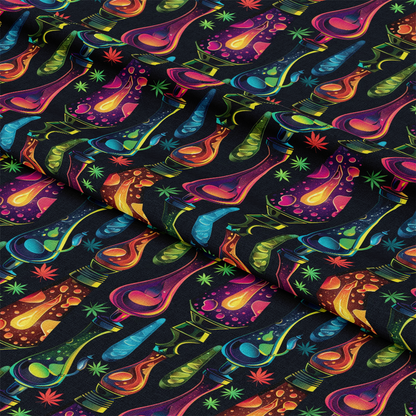 Lava Lamp Cannabis Pattern 7 Quilting Cotton Fabric