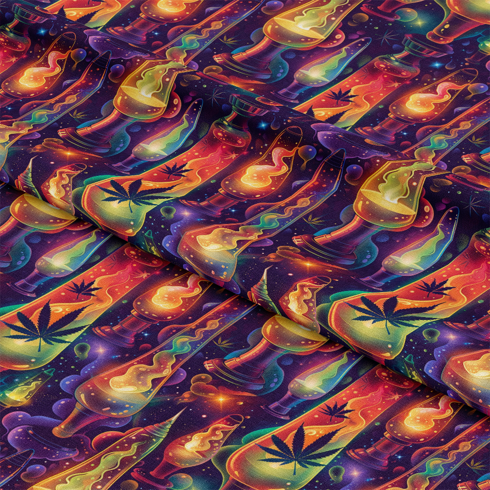 Lava Lamp Cannabis Pattern 8 Quilting Cotton Fabric