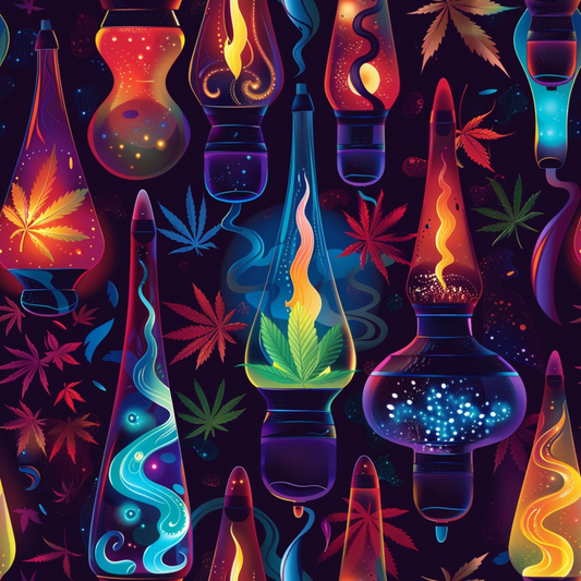 Lava Lamp Cannabis Pattern 9 Quilting Cotton Fabric