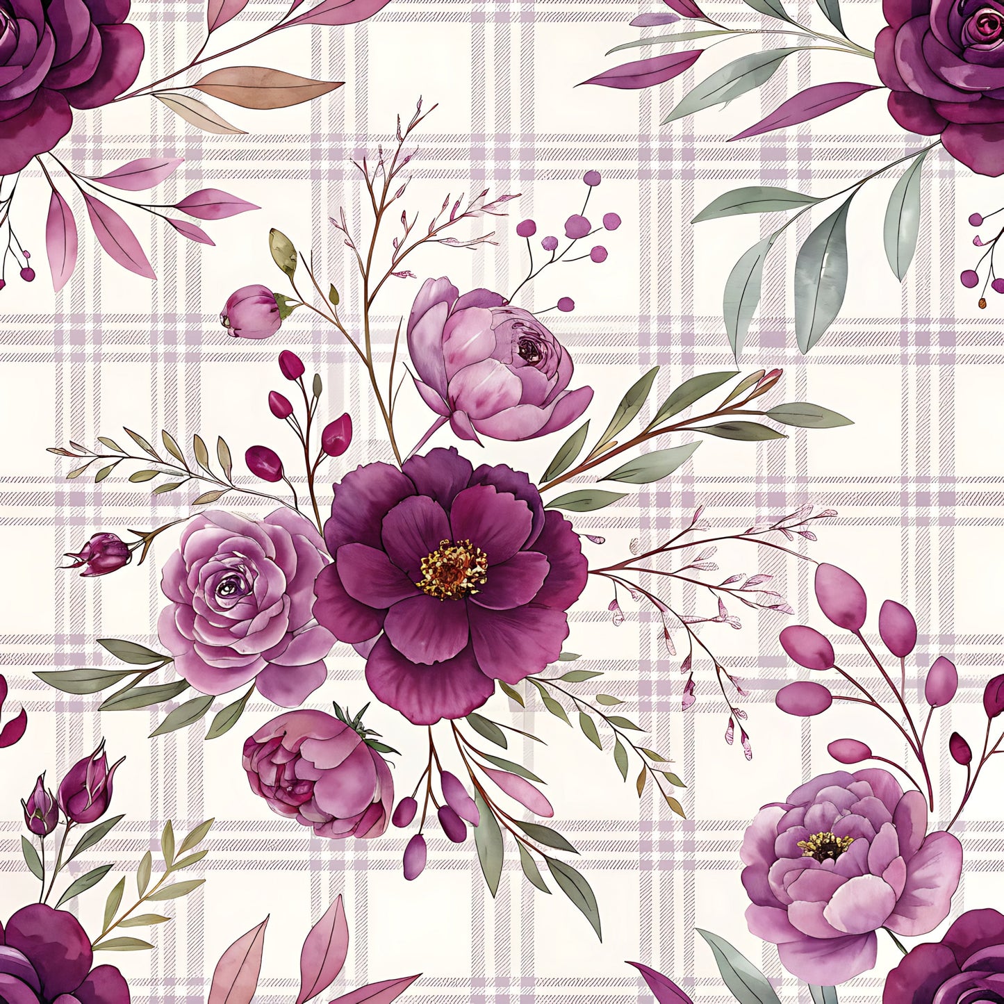 Lavender Cottage Floral Pattern 21 Quilting Cotton Fabric