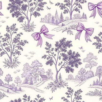 Lavender Cottage Floral Pattern 4 Quilting Cotton Fabric