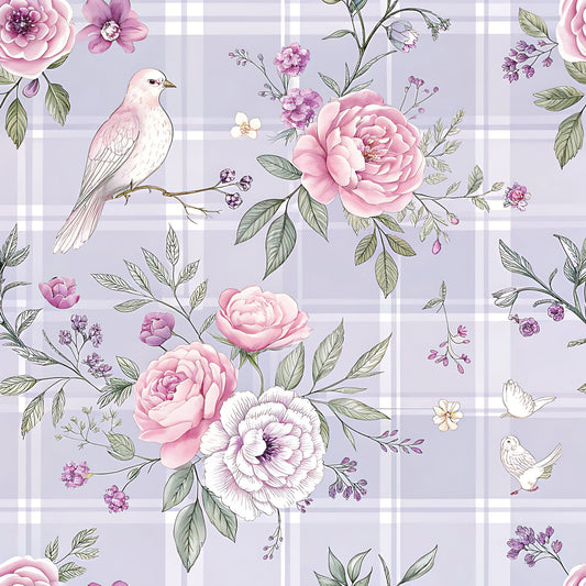 Lavender Cottage Floral Pattern 6 Quilting Cotton Fabric
