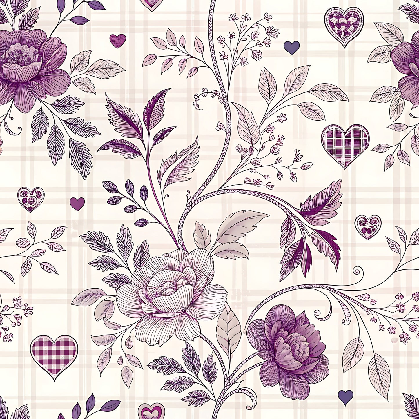 Lavender Cottage Floral Pattern 7 Quilting Cotton Fabric