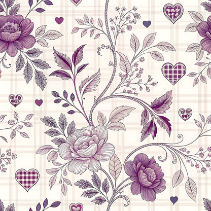 Lavender Cottage Floral Pattern 7 Quilting Cotton Fabric