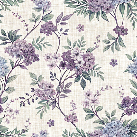 Lavender Vintage Cottagecore Pattern 11 Quilting Cotton Fabric