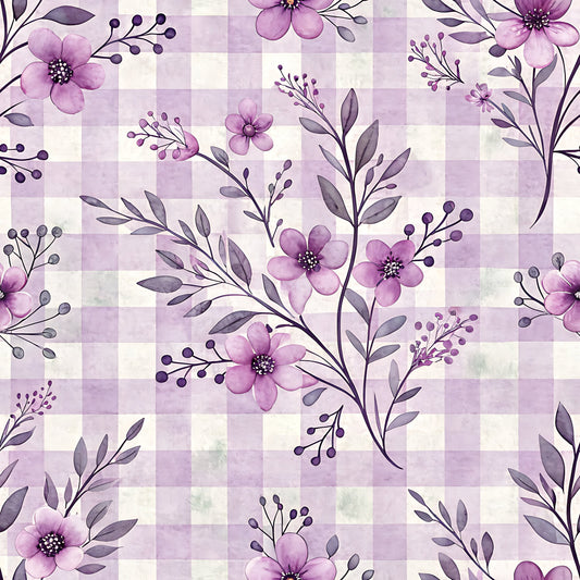 Lavender Vintage Cottagecore Pattern 12 Quilting Cotton Fabric