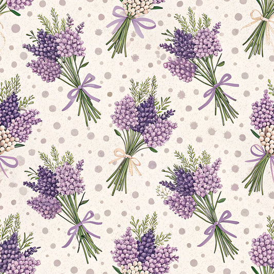Lavender Vintage Cottagecore Pattern 13 Quilting Cotton Fabric
