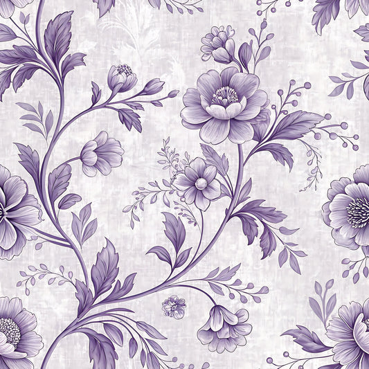 Lavender Vintage Cottagecore Pattern 15 Quilting Cotton Fabric