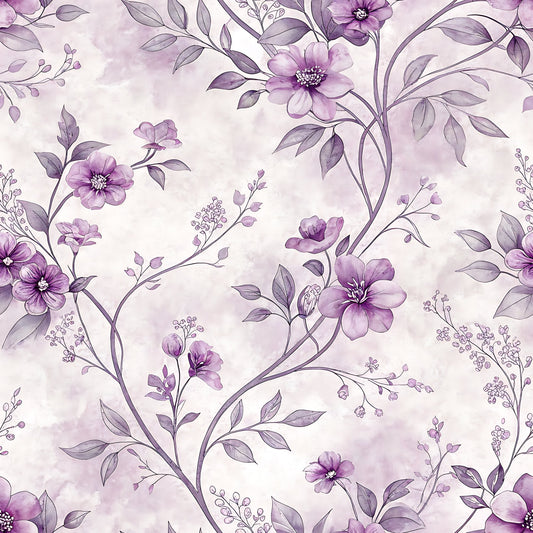 Lavender Vintage Cottagecore Pattern 6 Quilting Cotton Fabric