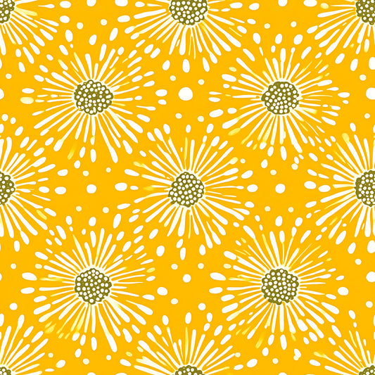 Lemon Burst Pattern 1 Quilting Cotton Fabric