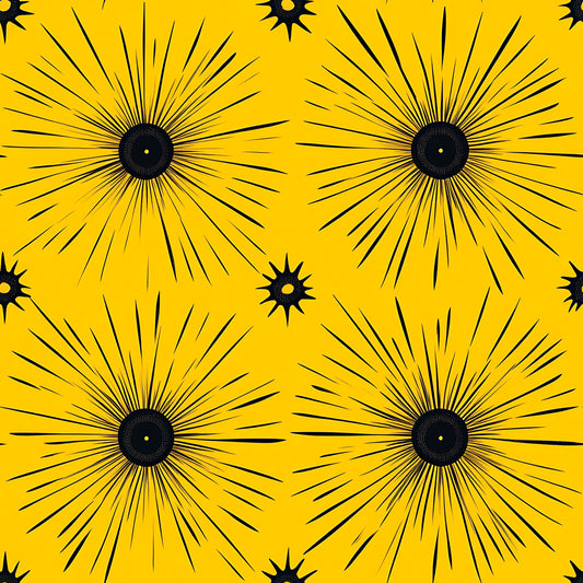 Lemon Burst Pattern 11 Quilting Cotton Fabric