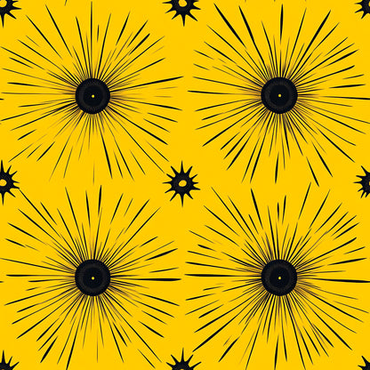 Lemon Burst Pattern 11 Quilting Cotton Fabric