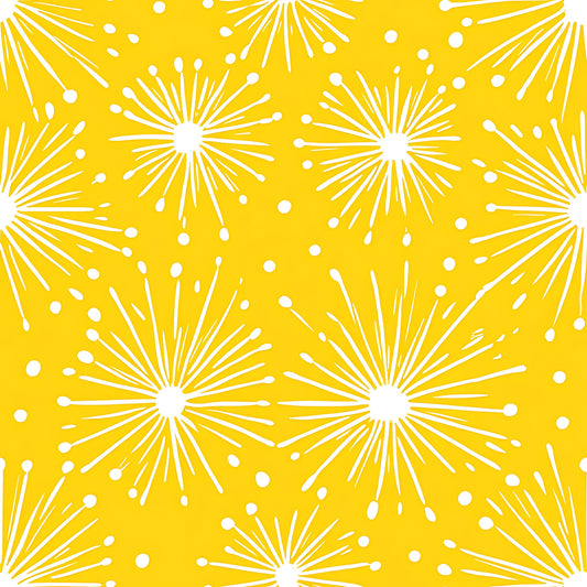 Lemon Burst Pattern 17 Quilting Cotton Fabric