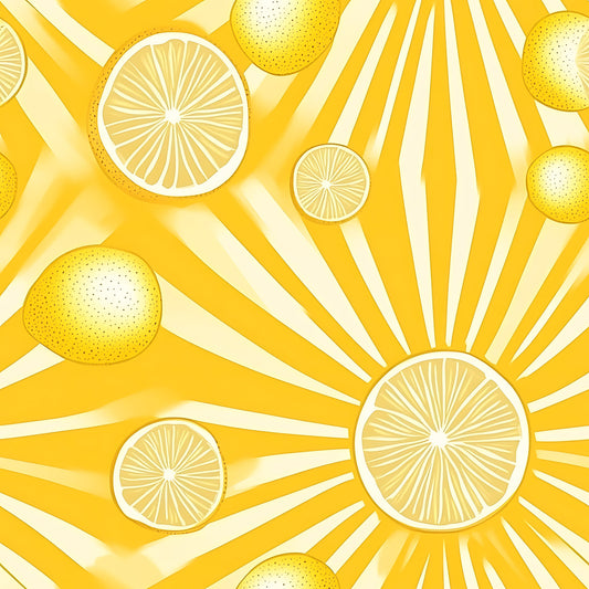 Lemon Burst Pattern 19 Quilting Cotton Fabric
