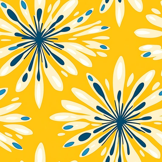 Lemon Burst Pattern 20 Quilting Cotton Fabric