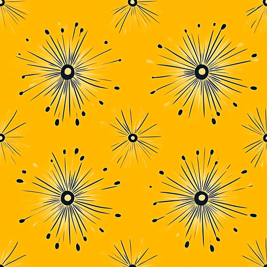 Lemon Burst Pattern 4 Quilting Cotton Fabric