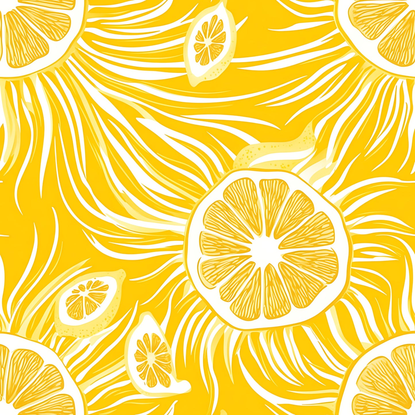 Lemon Burst Pattern 6 Quilting Cotton Fabric