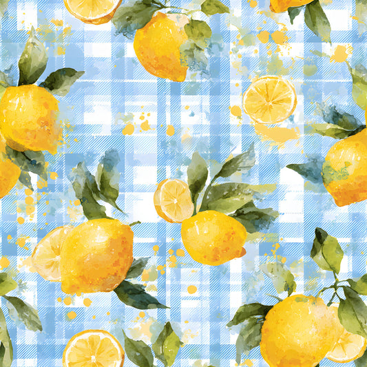 Lemonade Summer Gingham Pattern 10 Quilting Cotton Fabric