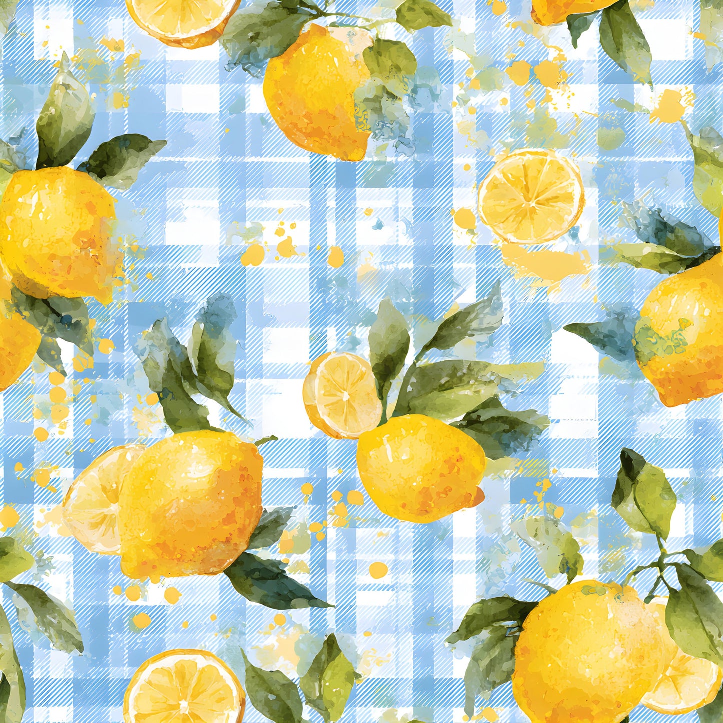 Lemonade Summer Gingham Pattern 10 Quilting Cotton Fabric