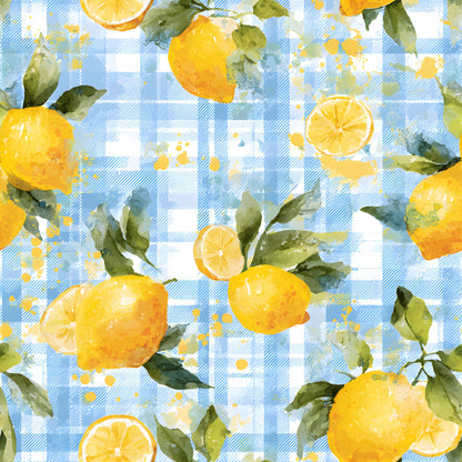 Lemonade Summer Gingham Pattern 10 Quilting Cotton Fabric
