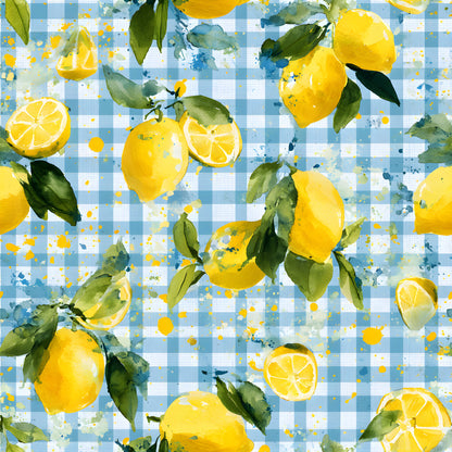 Lemonade Summer Gingham Pattern 1 Quilting Cotton Fabric