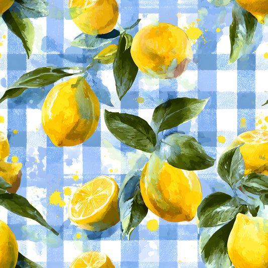 Lemonade Summer Gingham Pattern 6 Quilting Cotton Fabric