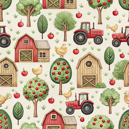 Lovely Farm Pattern 7 Quilting Cotton Fabric