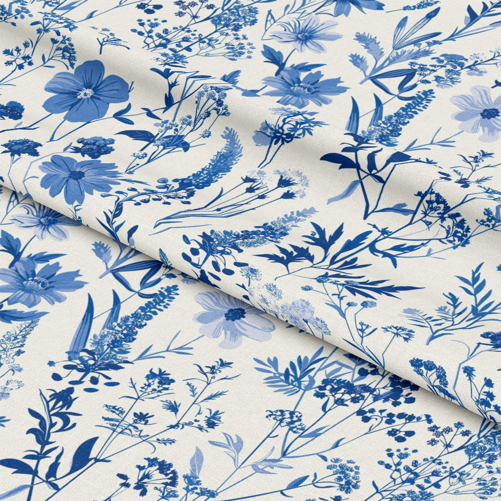 Toile De Jouy Vintage Floral Quilting Cotton Fabric